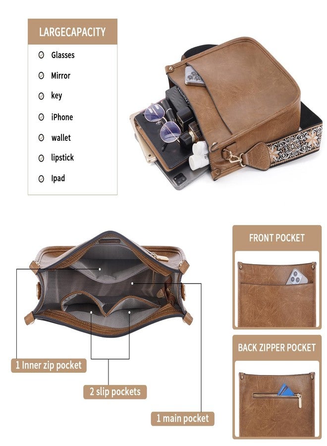Caitina Crossbody Bag Women Vegan Leather Hobo Handbag Trendy Crossbody Shoulder Bag Purses For Women with 2 Adjustable Strap, A18-1 Shenkaqi, Retro - Image 4