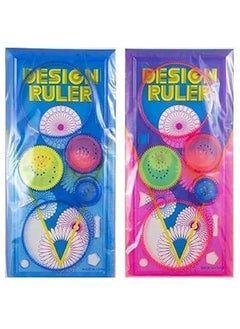 2 rulers with their own drawing circles for drawing geometric shapes in various sizes - set of 2 pieces