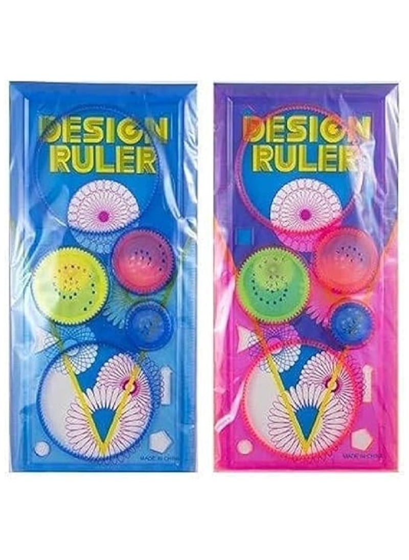 Generic 2 rulers with their own drawing circles for drawing geometric shapes in various sizes - set of 2 pieces  - Image 1
