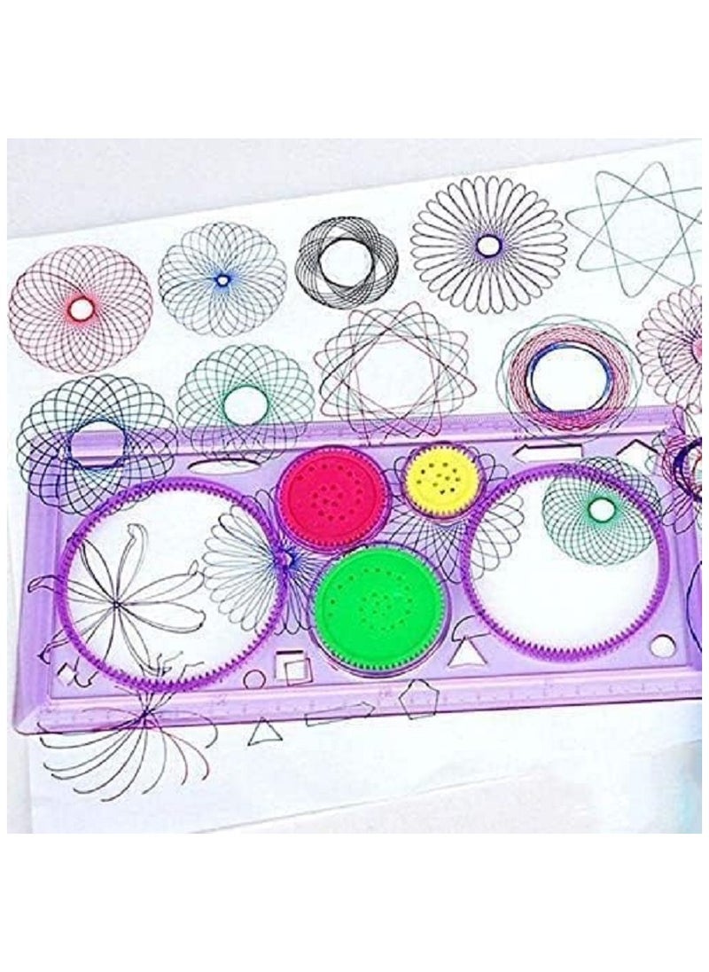 Generic 2 rulers with their own drawing circles for drawing geometric shapes in various sizes - set of 2 pieces  - Image 3