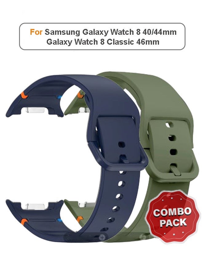 S-Color 2 Pack Sport Bands Compatible for Samsung Galaxy Watch 8/8 Classic Band,No Gap One Click Soft Silicone Replacement Strap for Galaxy Watch 8 40 44mm/8 Classic 46mm Men Women - Image 3