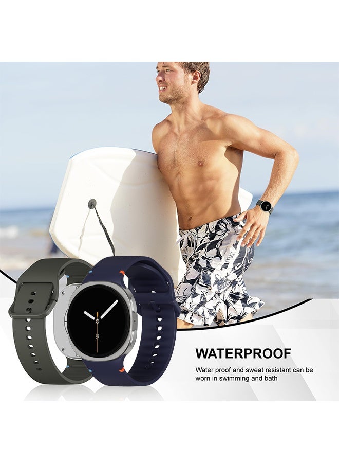S-Color 2 Pack Sport Bands Compatible for Samsung Galaxy Watch 8/8 Classic Band,No Gap One Click Soft Silicone Replacement Strap for Galaxy Watch 8 40 44mm/8 Classic 46mm Men Women - Image 5