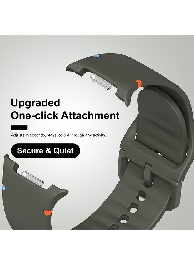 S-Color 2 Pack Sport Bands Compatible for Samsung Galaxy Watch 8/8 Classic Band,No Gap One Click Soft Silicone Replacement Strap for Galaxy Watch 8 40 44mm/8 Classic 46mm Men Women - Image 4