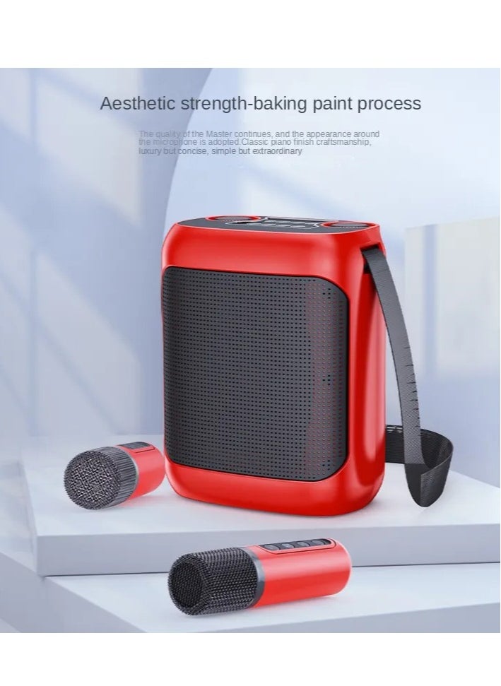 YS Portable Bluetooth Karaoke Speaker with Dual UHF Wireless Mics – 100W Peak Power, Outdoor Karaoke System with Sound Straps for Family Fun  - Image 3