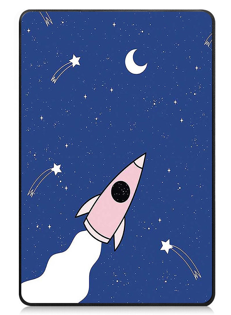 Theodor Protective Flip Case For Samsung Galaxy Tab A9 With Trifold Stand Auto Wake Sleep Shockproof Cover Rocket Launch to Moon  - Image 1