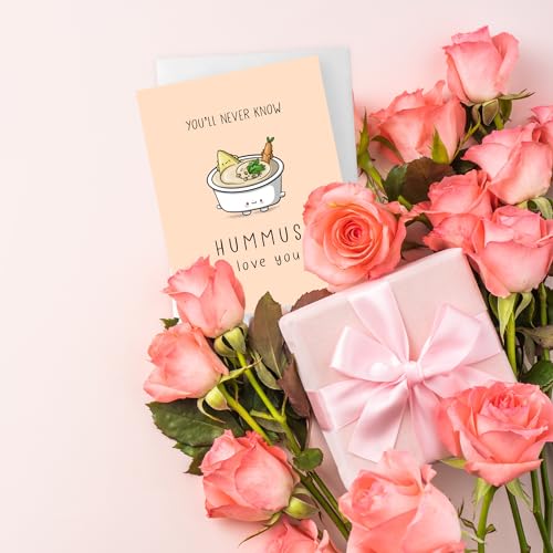 ALY LOU Funny Anniversary & Birthday Card – Punny Greeting Card Blank Inside, Cute & Perfect for Couples, Him, Her, Husband, Wife, Girlfriend, Boyfriend (Hummus I Love You) - Image 4