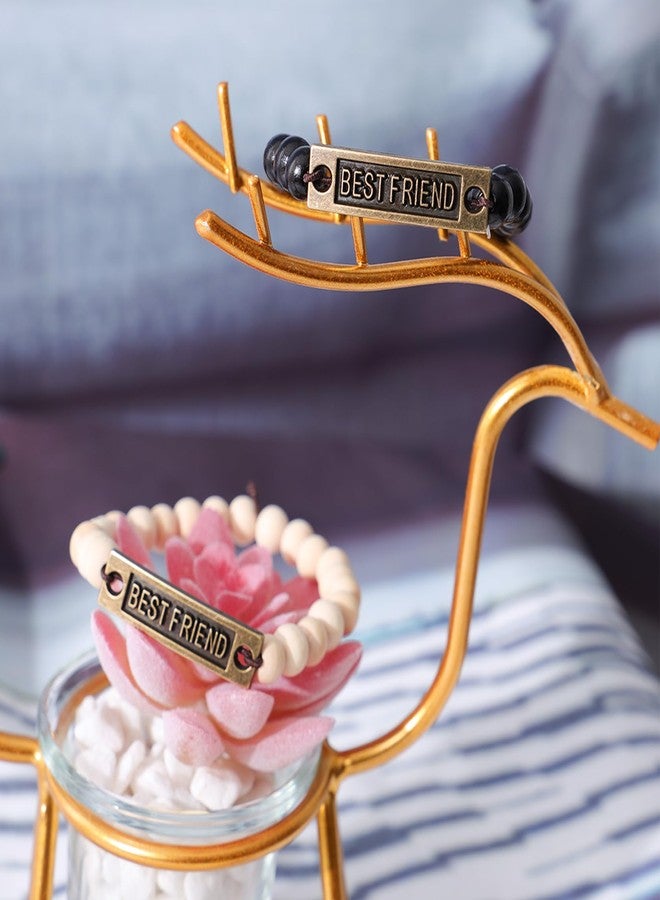 MILAKOO 2 Pieces Inspirational Friendship Bracelets - Best Friends Distance Wooden Bracelets - Image 4