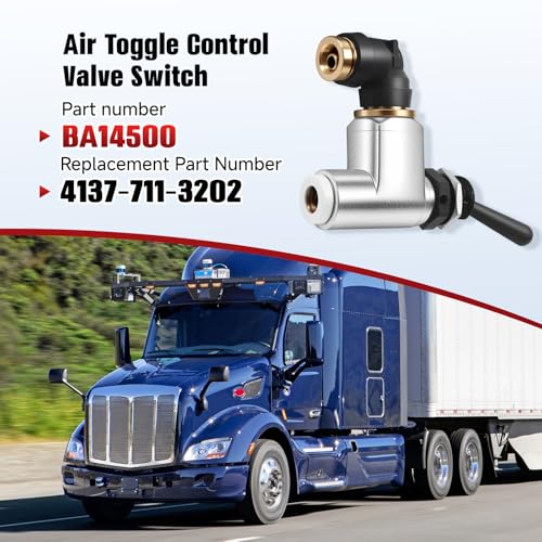 HIPADA BA14500 Air Toggle Control Valve Switch SelfLocking Compatible with Peterbilt 379 389 Fit for Kenworth International LT Series 14 Inch Truck Quick Connect - Image 3