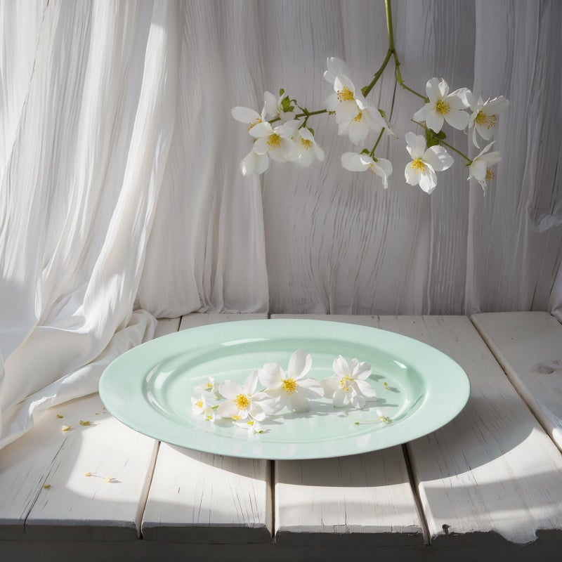 FLOWERCAT 60PCS Sage Green Plates - Heavy Duty Plastic Plates Disposable for Party/Easter - Include 30PCS 10.25inch Sage Green Dinner Plates and 30PCS 7.5inch Dessert Plates - Image 5