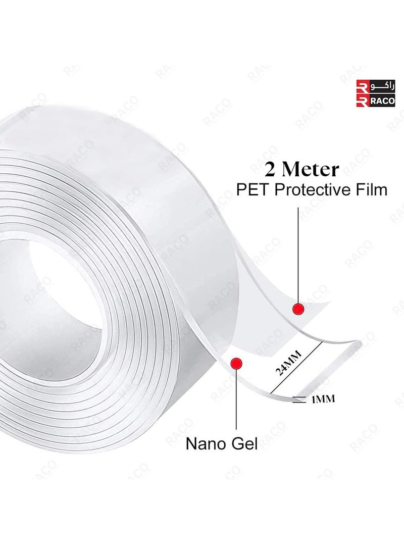 RACO Giffex Heavy Duty Nano Double-Sided Tape – Strong Self-Adhesive, Reusable Clear Nano Tape for Picture Hanging, Carpet, and Wall Applications, No Marks - Image 2