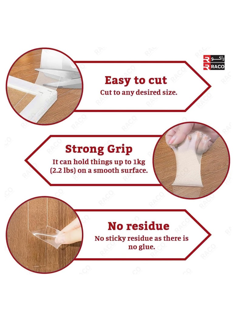 RACO Giffex Heavy Duty Nano Double-Sided Tape – Strong Self-Adhesive, Reusable Clear Nano Tape for Picture Hanging, Carpet, and Wall Applications, No Marks - Image 5