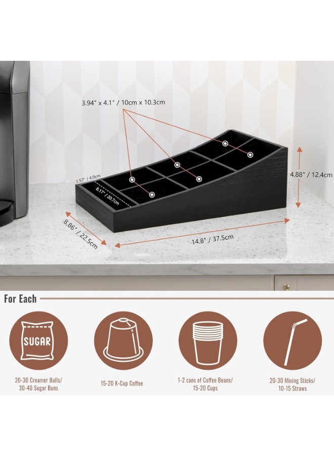 Coffee organizer, cup holder and lid, black - Image 3