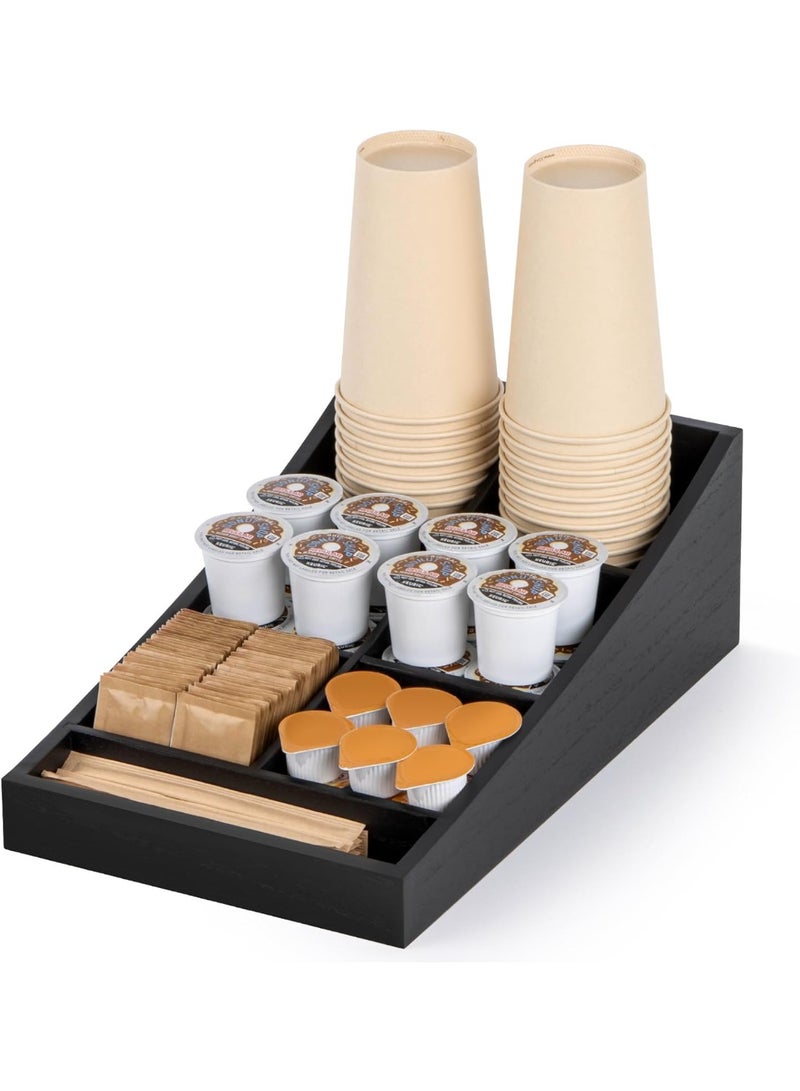 Coffee organizer, cup holder and lid, black - Image 1
