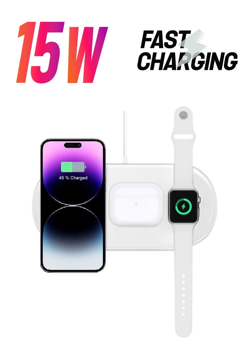 CATANES - 3 in 1 Fast Wireless Charger 15W for iPhone 14 Pro / 14 Pro Max - Image 1