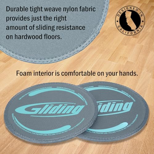 Gliding Discs for Working Out - Exercise Sliders for Hardwood Floors - Workout Sliders Disc for Full Body Resistance Workout - Ideal for Barre, Yoga, Pilates & More - Includes 4 Video Workouts, Grey - Image 2