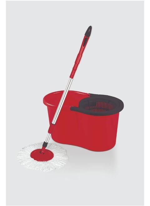 Royalford 360 Degree Easy Spin Mop and Bucket Set Red
