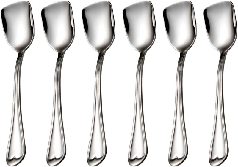 faderic Ice Cream Spoons, Shovel Spoon 6pcs,18/10 Stainless Steel Dessert Spoons 6.0-inch, Silver - Image 1