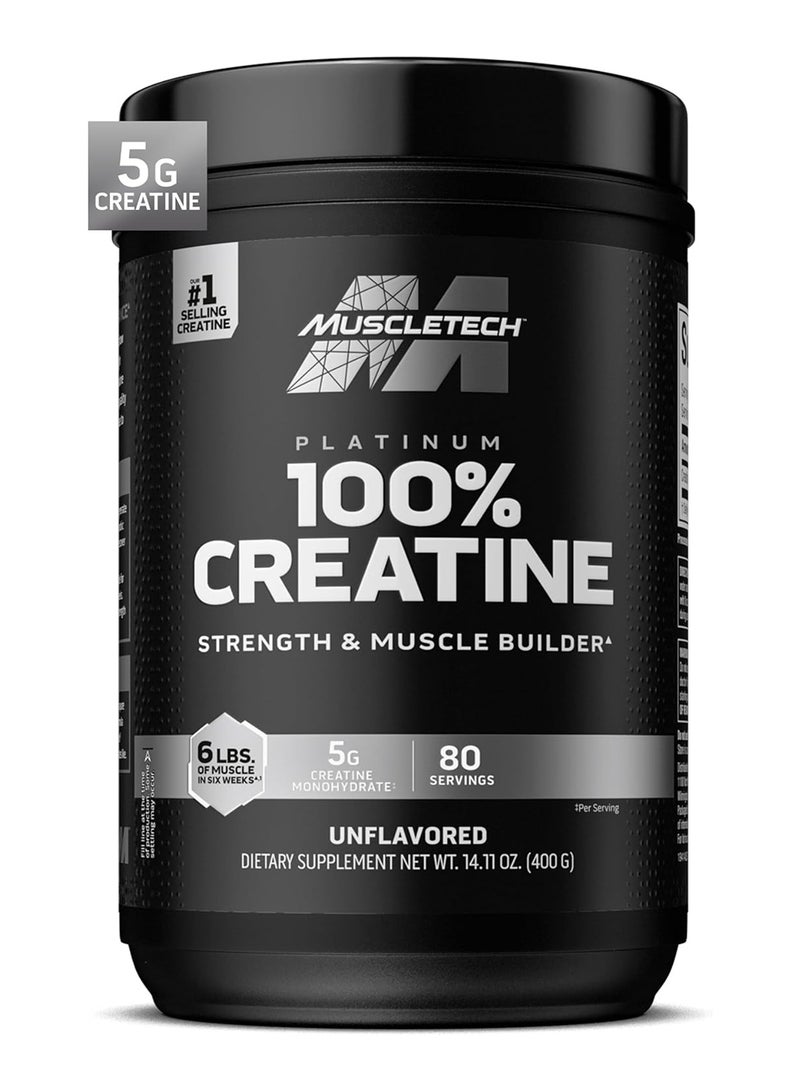 MuscleTech Essential Series, Platinum 100% Creatine, Unflavored 400g - Image 1
