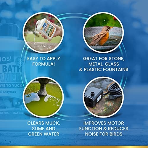 ADIOS! Bird Bath Cleaner for Outdoor Fountains and Bowls, Safely Cleans Metal, Glass and Stone (8oz) - Image 4
