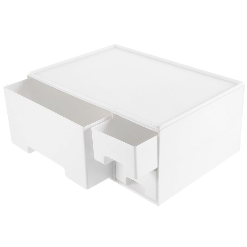 White Monitor Stand Rack Elevated Riser with Storage for Home Office Reduces Neck Pain - Image 2