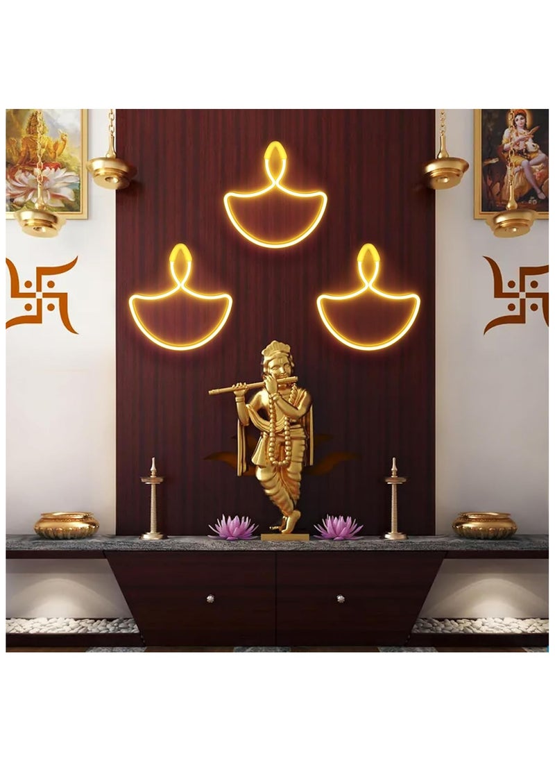 Generic - Diya Light - 60 cm | LED  | Indoor Outdoor Light Decoration for Home | Living Room, Hall, Patio, Balcony Décor | Warm White Lights for Diwali, Dushehra | Type C Plug (EU) - Image 1
