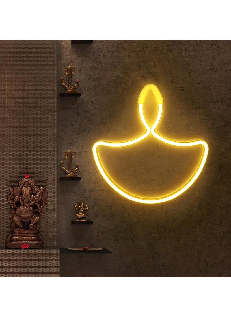 Generic - Diya Light - 60 cm | LED  | Indoor Outdoor Light Decoration for Home | Living Room, Hall, Patio, Balcony Décor | Warm White Lights for Diwali, Dushehra | Type C Plug (EU) - Image 1