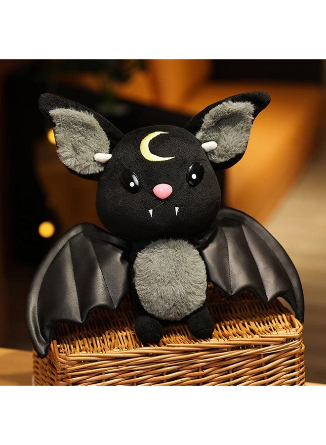 NatureMan Bat Plush Stuffed Animal Toys,Halloween Black Bat Decor Soft Hugging Plush Doll Toy Gifts,for Kids Birthday, Halloween, Christmas (Black,11.8inch) - Image 2