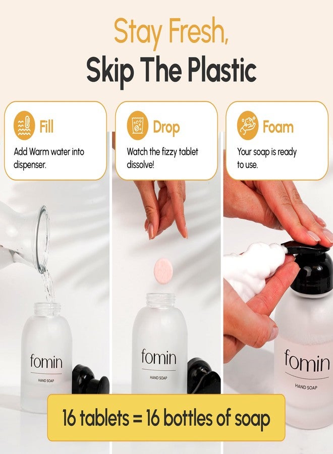FOMIN Foaming Hand Soap Refills (16 Pack) - Honey Pear Foaming Hand Soap Tablets - Skin Friendly Foam Soap Refill for Hand Wash - Makes 128 fl oz (16 x 8 fl oz) - Image 3