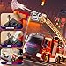 JUKUDAHU Fire Truck Toy for Kids 3 4 5 6 7 8 Years Old Fire Trucks Playset with Rotating Ladder Sound and Light Vehicle Toys for Boys 58 City Cars Toyset Birthday Gifts for Girls Toddlers 3 - Image 4