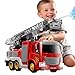 JUKUDAHU Fire Truck Toy for Kids 3 4 5 6 7 8 Years Old Fire Trucks Playset with Rotating Ladder Sound and Light Vehicle Toys for Boys 58 City Cars Toyset Birthday Gifts for Girls Toddlers 3 - Image 3