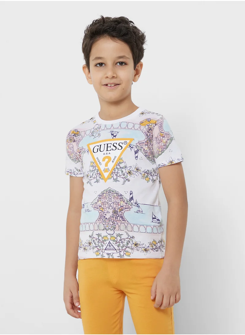 جس Infant Logo T-Shirt & Jersey Shorts Set