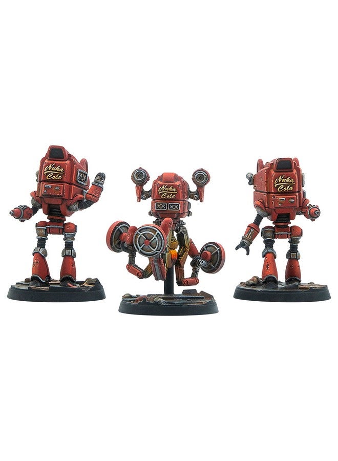 Modiphius Entertainment: Fallout: Wasteland Warfare - Robots: Starlight Theatre Staff -3 Figures, 32mm Unpainted Resin RPG Miniatures, Nuka World Wave - Image 2