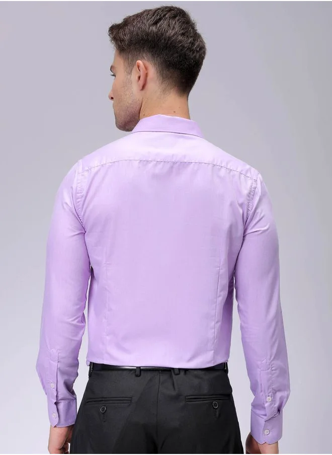 The Indian Garage Co Men Slim Fit Solid Full Sleeves Cutaway Collar Formal Shirt