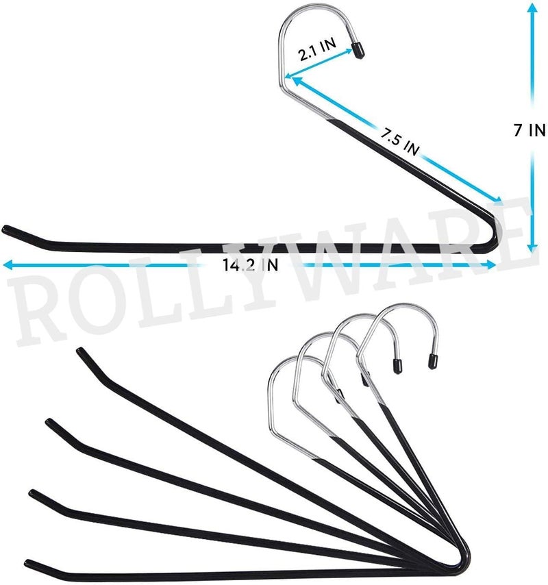 ROLLYWARE™ Saree Hanger India's First Anti Fall Design Premium Stainless Steel Hanger with Lower Band Lock - Wardrobe, Sarees, Pants, Scarfs & Other Clothes (30 Pieces) - Image 3