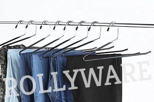 ROLLYWARE™ Saree Hanger India's First Anti Fall Design Premium Stainless Steel Hanger with Lower Band Lock - Wardrobe, Sarees, Pants, Scarfs & Other Clothes (30 Pieces) - Image 4