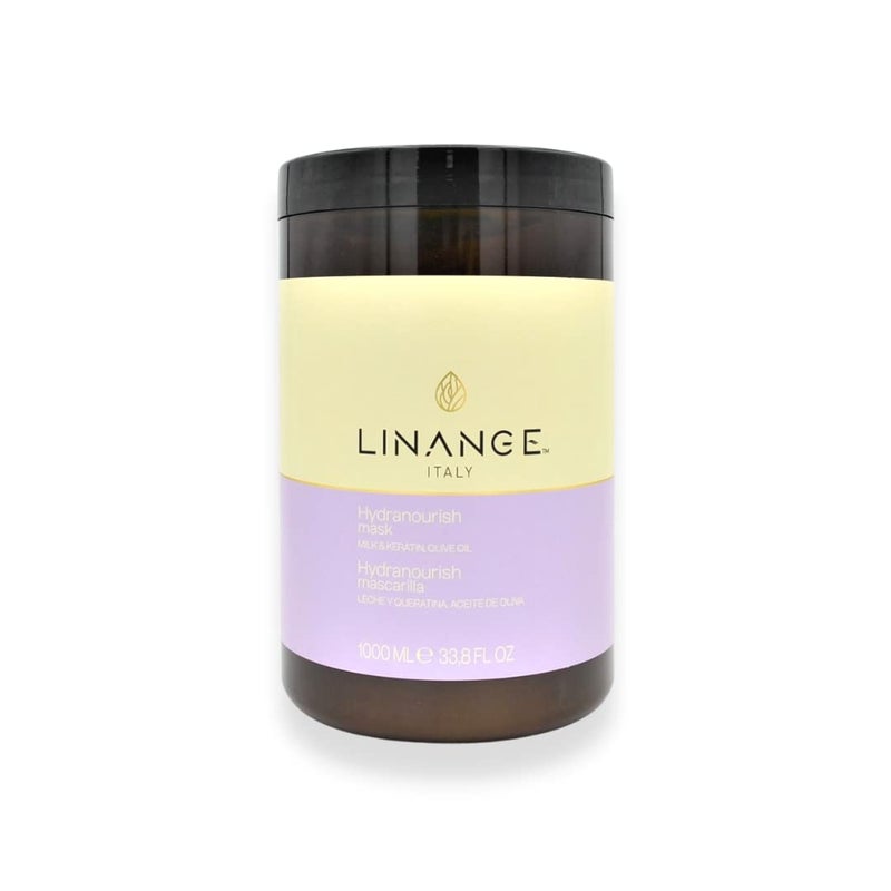 LINANGE Hydranourish Mask - Hydrating & Nourishing Milk, Keratin, and Olive Oil Hair Mask, 1000ml / 33.8 oz.