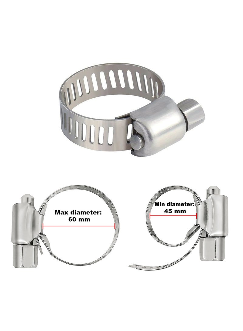 Duravel Duravel Stainless Steel Hose Clamps, Adjustable Worm Drive,(Pack-Of 10, 46-60mm)  - Image 2