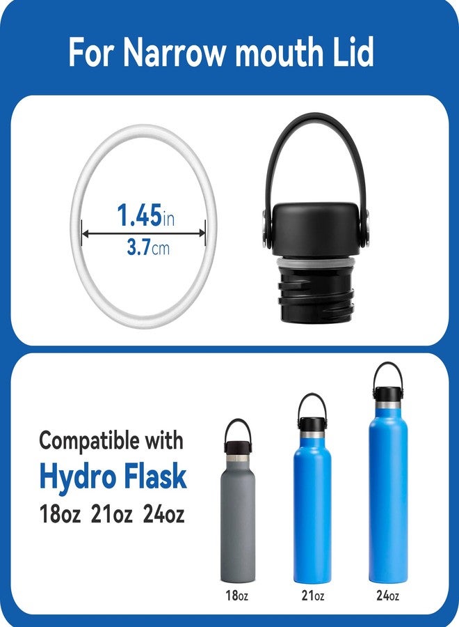 Prurex 3 Pack Silicone Replacement Seals for HydroFlask Standard Narrow Mouth Lids - 1.69 Inch Bottle Diameter, Leak-Proof Gaskets Compatible with 18/21/24/32 Oz Flasks - Image 4