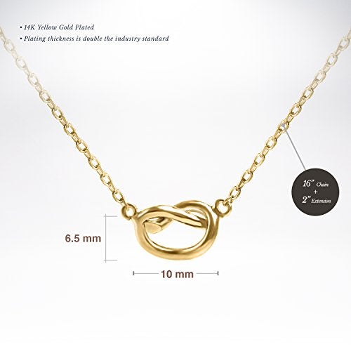 PAVOI 14K Yellow Gold Plated Infinity Pendant Necklace | Bridesmaids Cute Necklaces for Women - Image 3