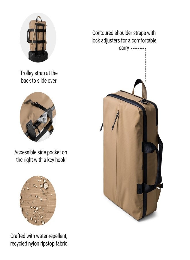 DailyObjects Water Resistant Pivot (16L) Bag for Men & Women|Fits 13/14/15.6 inch Laptop/Macbook Pro/Air|Lightweight| Messenger Backpack|Office/Daily Use/Travel|Multi Pocket|Adjustable Strap (Beige) - Image 5