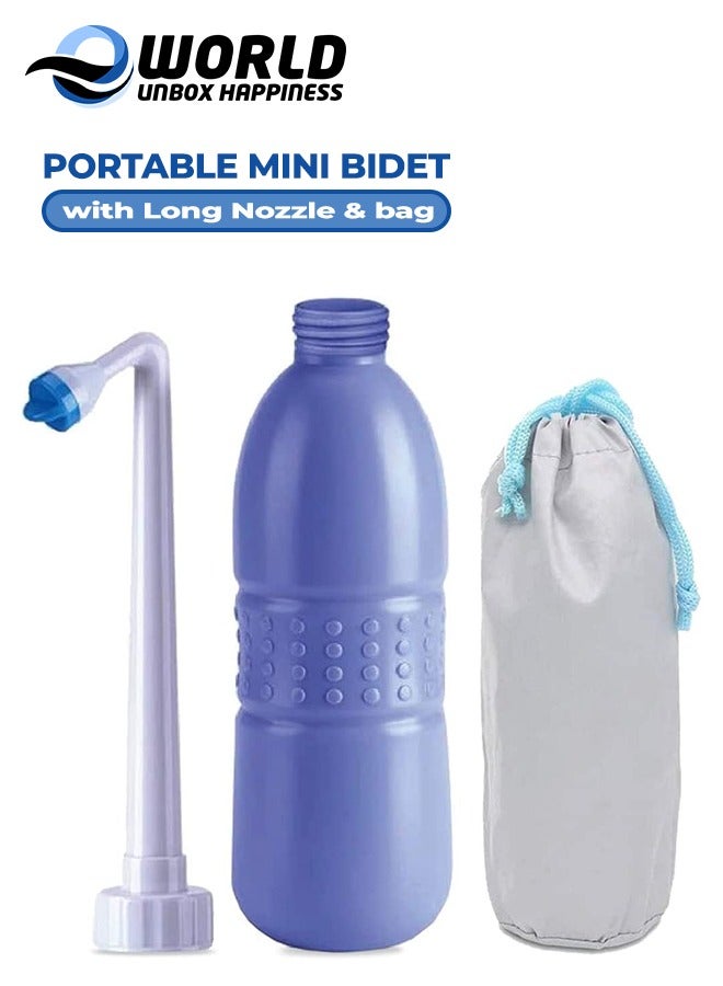 Eworld Portable Bidet Sprayer, Travel-friendly handheld Bidet with Angled Nozzle Design, Lightweight and Durable BPA-Free Materials, and Includes Waterproof Bag, 650ML Capacity. - Image 1