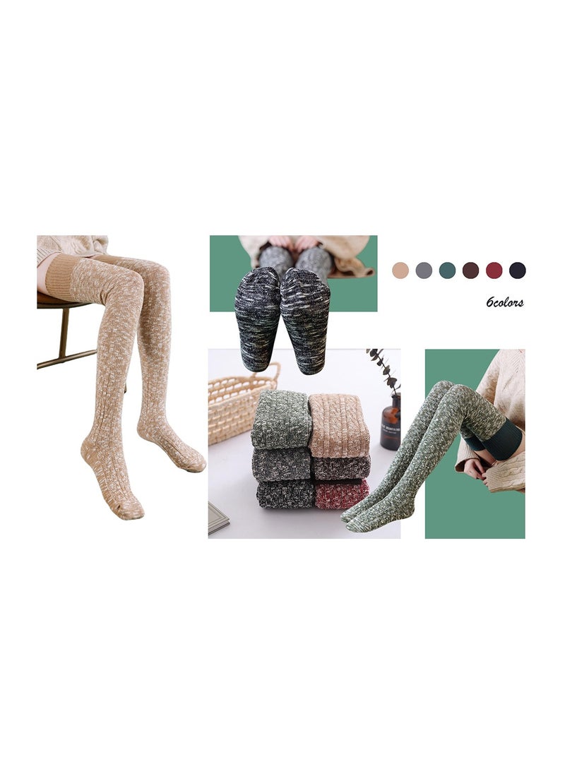 KASTWAVE - High Socks for Women, Women's Thigh High Knitted Winter Boot Socks Vintage Extra Long Leg Warmer Over Knee High Stockings, Winter Boot Sock Vintage Warm Extra Long Leg Warmer High Stocking - Image 1