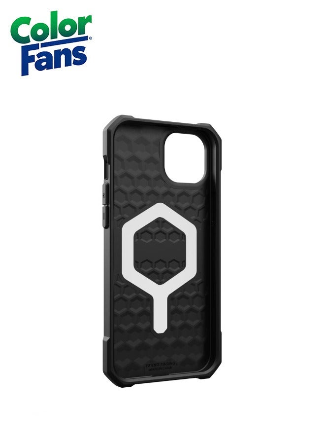 Color Fans Apple iPhone 15 Plus Case Essential Armor Built-in Magnet Compatible with Magnet Charging Rugged Protective Cover - Black - Image 4