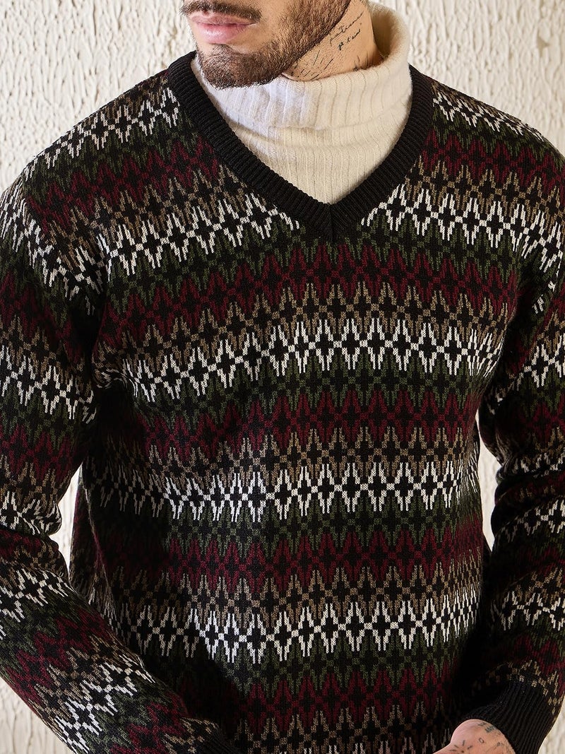 Pivl Men's Winter Sweaters- Warmth and Style for The Season_Black_M - Image 4