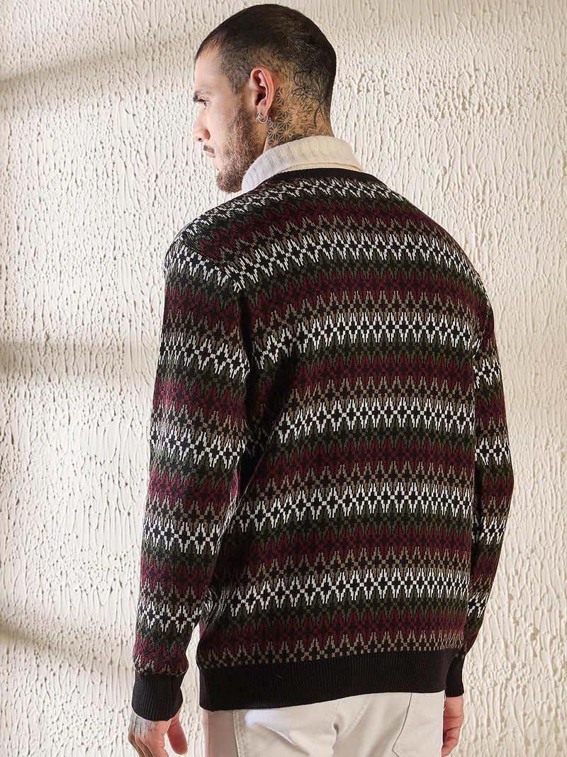 Pivl Men's Winter Sweaters- Warmth and Style for The Season_Black_M - Image 3