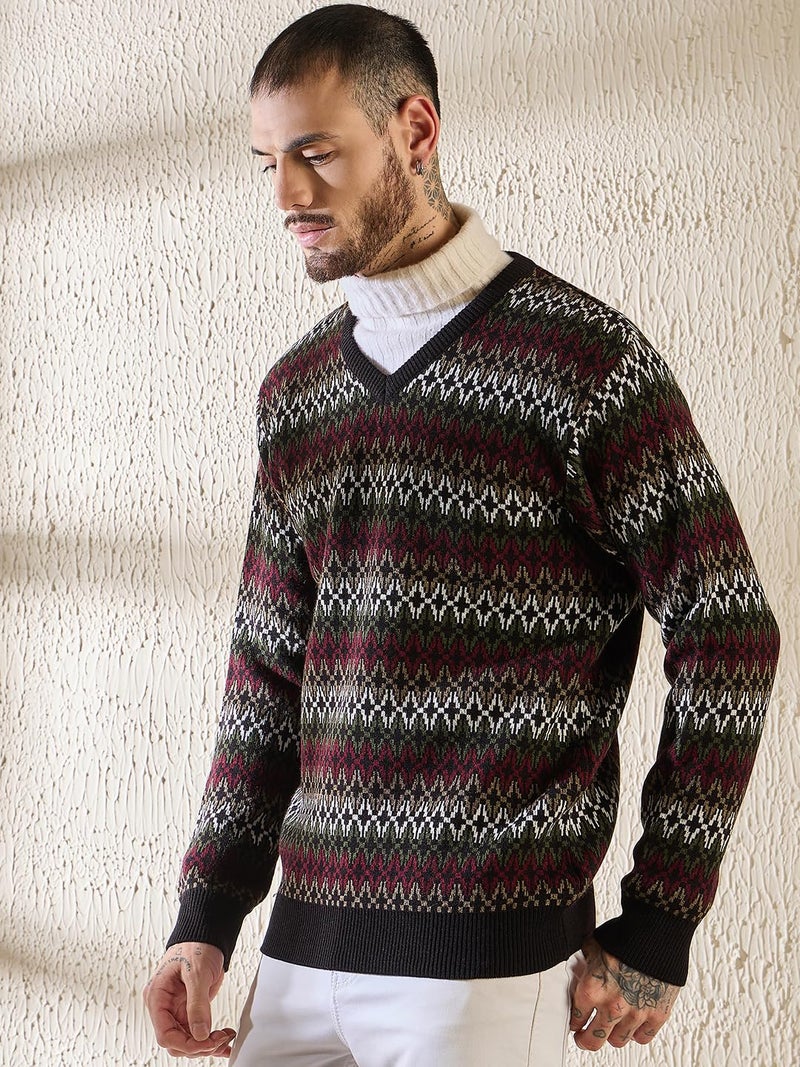 Pivl Men's Winter Sweaters- Warmth and Style for The Season_Black_M - Image 2