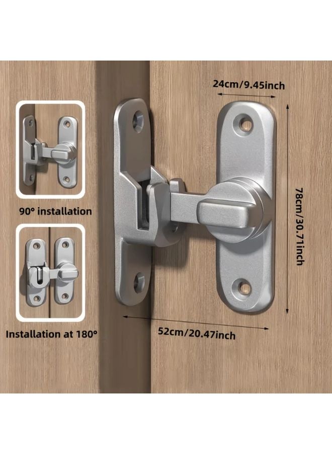 Black Heavy Duty Anti Pry Door Lock Adjustable Sliding Deadbolt With Screws - Image 2