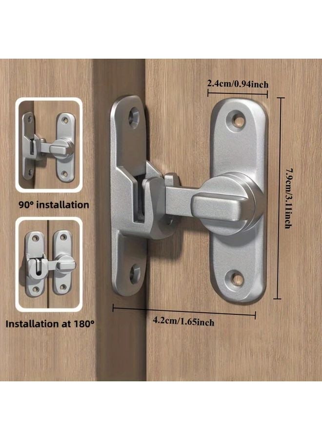 Black Heavy Duty Anti Pry Door Lock Adjustable Sliding Deadbolt With Screws - Image 5