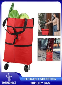 Toshionics Collapsible Reusable Foldable Trolley Grocery Shopping Tote Bag  - Image 1