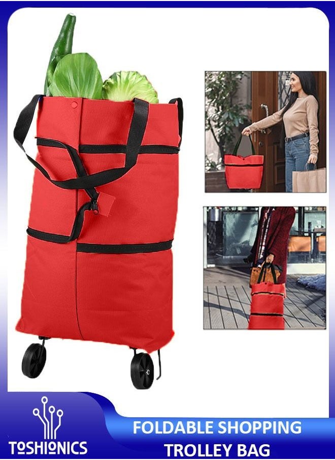 Toshionics Collapsible Reusable Foldable Trolley Grocery Shopping Tote Bag  - Image 1